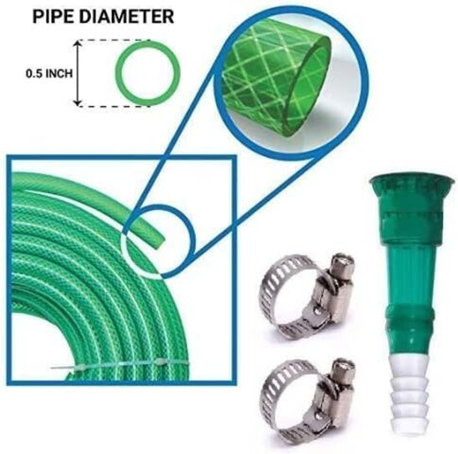 Image of AHYRA AY-30 Hose Pipe with spray gun, tap connectors and clamps AH-30 MTR Hose Pipe