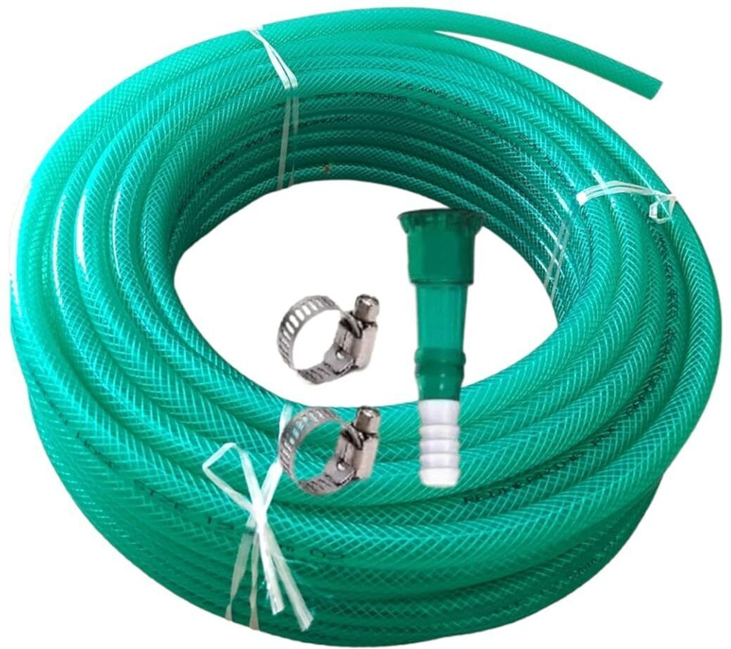 Image of redherring Garden Hose Flexible Water Pipe with Hose Connector and Clamps Braided (30Meter) Garden Hose Flexible Water Pipe with Hose Connector and Clamps Braided (30Meter) Hose Pipe