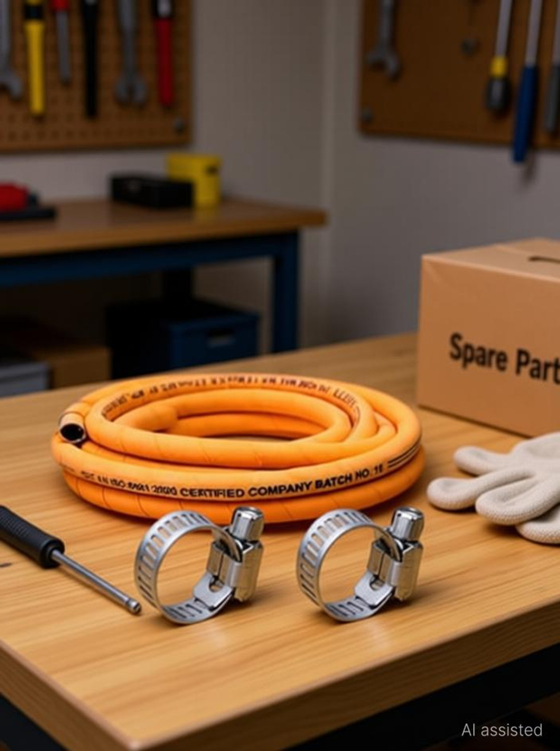Image of Q13 gas pipe 1.5 Meters ISI Certified LPG Hose Pipe for Stove with Reinforced Steel Wire Hose Pipe