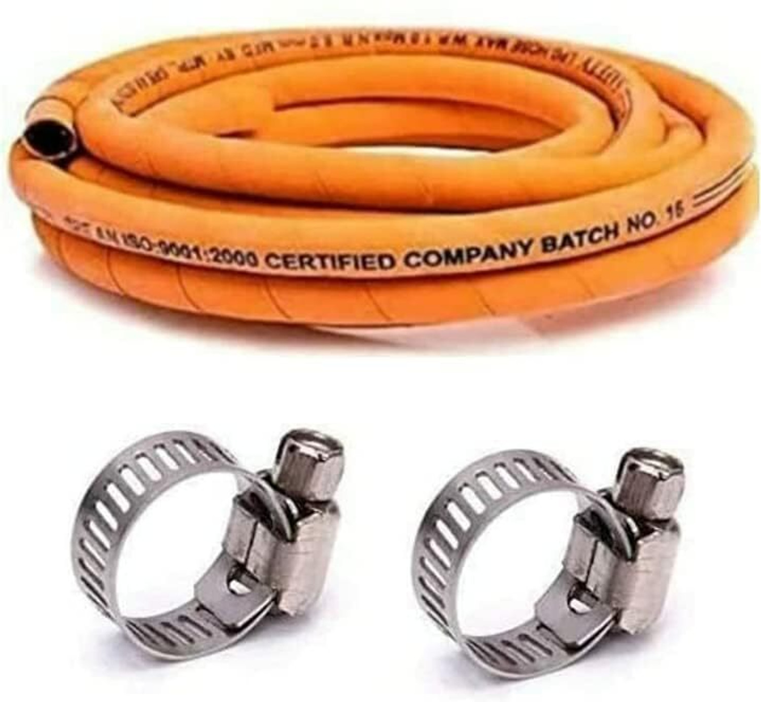Image of Q13 gas pipe 1.5 Meters ISI Certified LPG Hose Pipe for Stove with Reinforced Steel Wire Hose Pipe