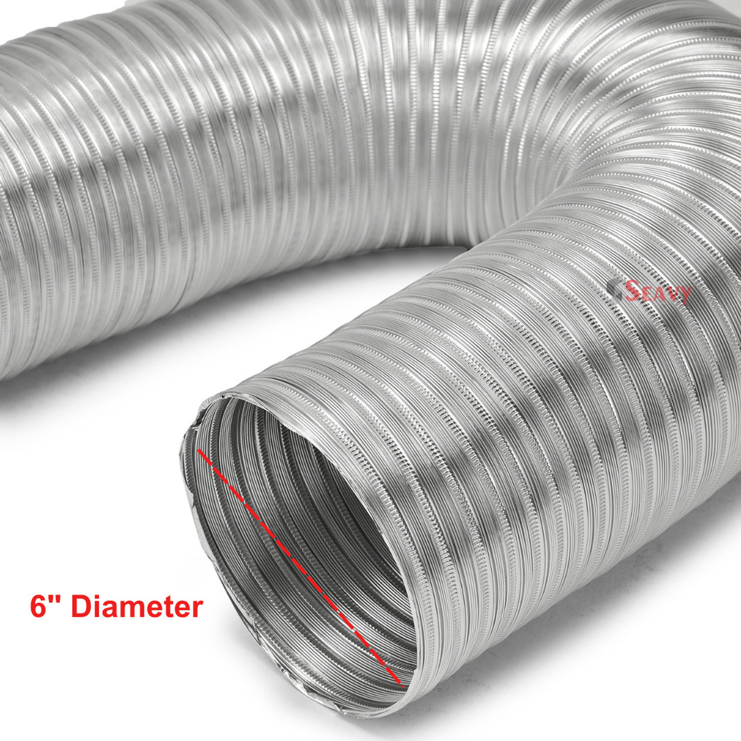 Image of Seavy 6 inch 6 ft Aluminum Pipe (6 inch6ft Al Pipe) for kitchen chimneys Hose Pipe