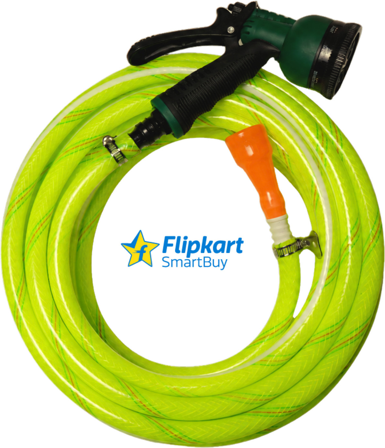 Image of Flipkart SmartBuy 15 Meter (50 Feet) Braided Water Hose Pipe With 8 Mode Water Sprayer Hose Pipe