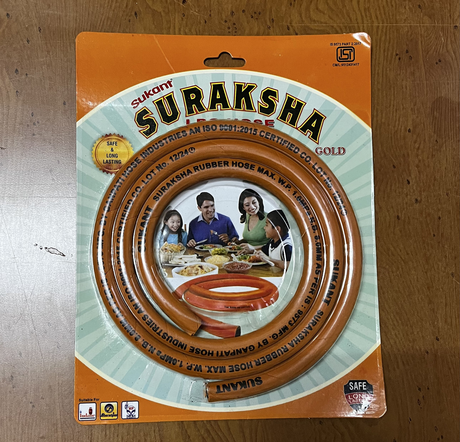 Image of suraksha LPG Gas Pipe Steel Reinforced LPG Gas Cylinder Hose Pipe