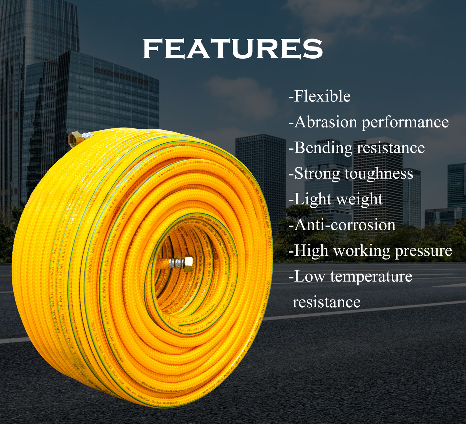 Image of RICO ITALY High Pressure Hose Pipe (8.5MM) 60mtr for Pesticide Spray, Car Washing, Cleaning RI-HOSE-PIPE-60MTR-8.5MM Hose Pipe