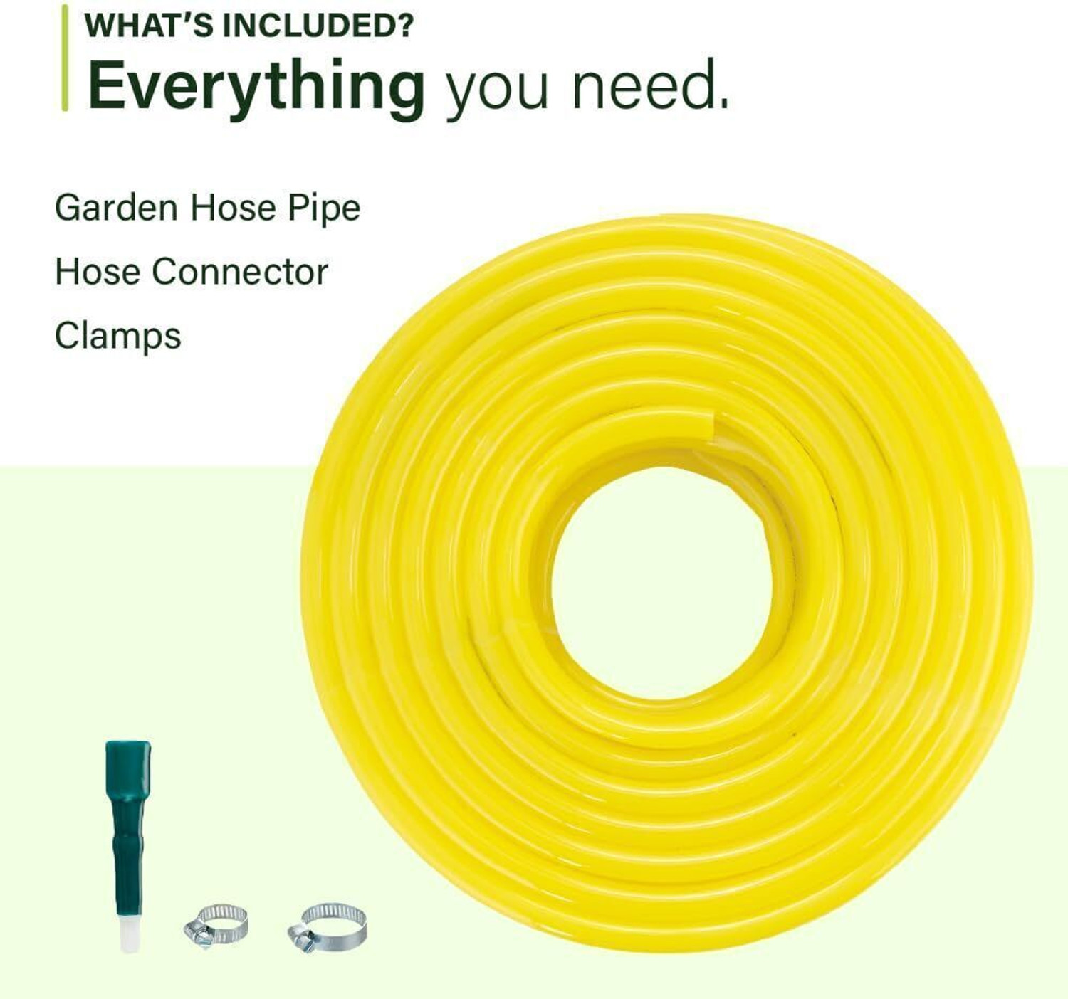 Image of AHYRA 15 Mtr PVC Water Pipe, Durable & Flexible with Accessories Connector & Clamps 15 Mtr PVC Water Pipe, Durable & Flexible with Accessories Connector & Clamps Hose Pipe