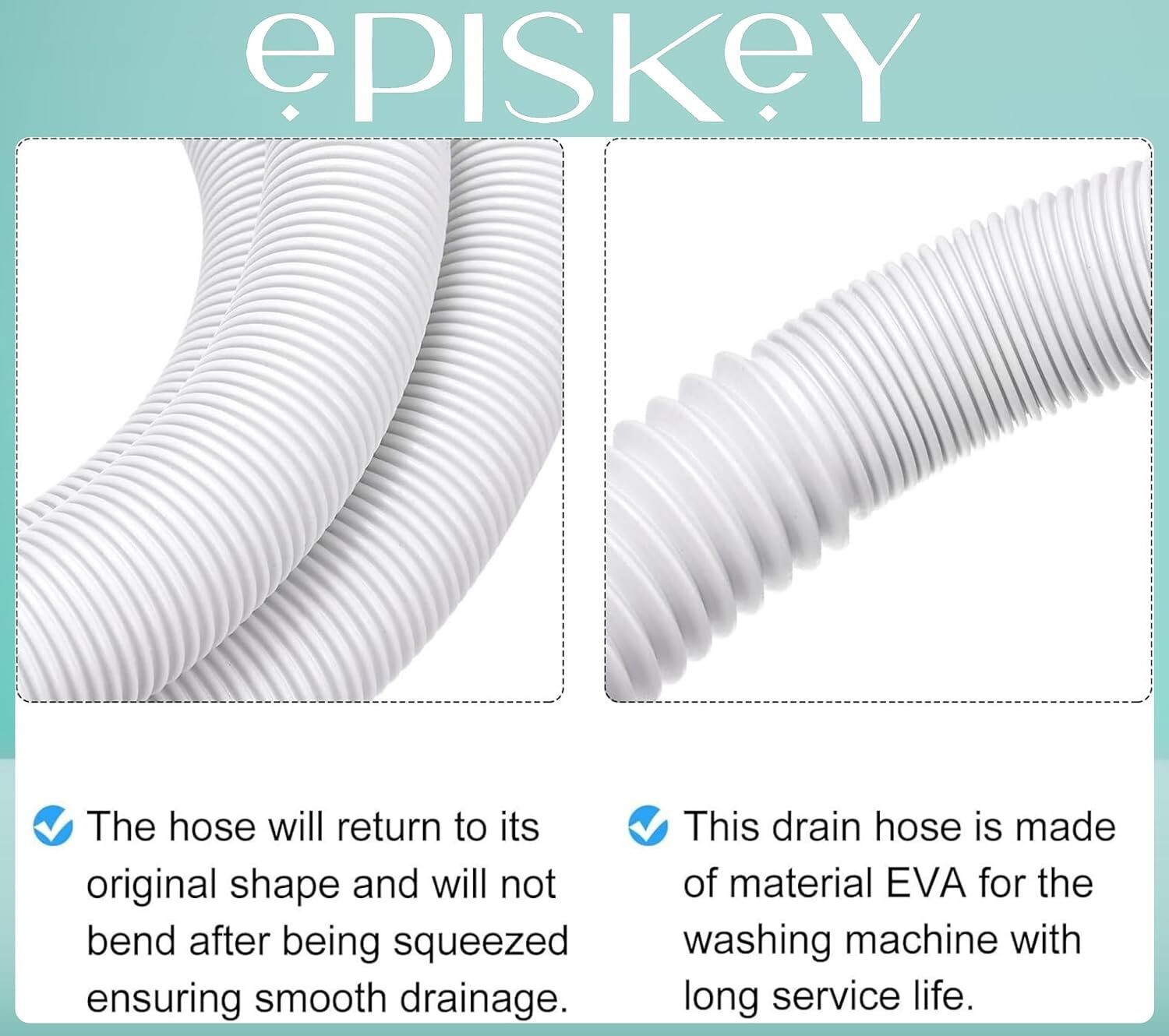 Image of Episkey OUTLET 3M Washing Machine Drain Pipe Heavy Duty PVC Outlet Hose | Flexible & Leak-Proof Hose Pipe