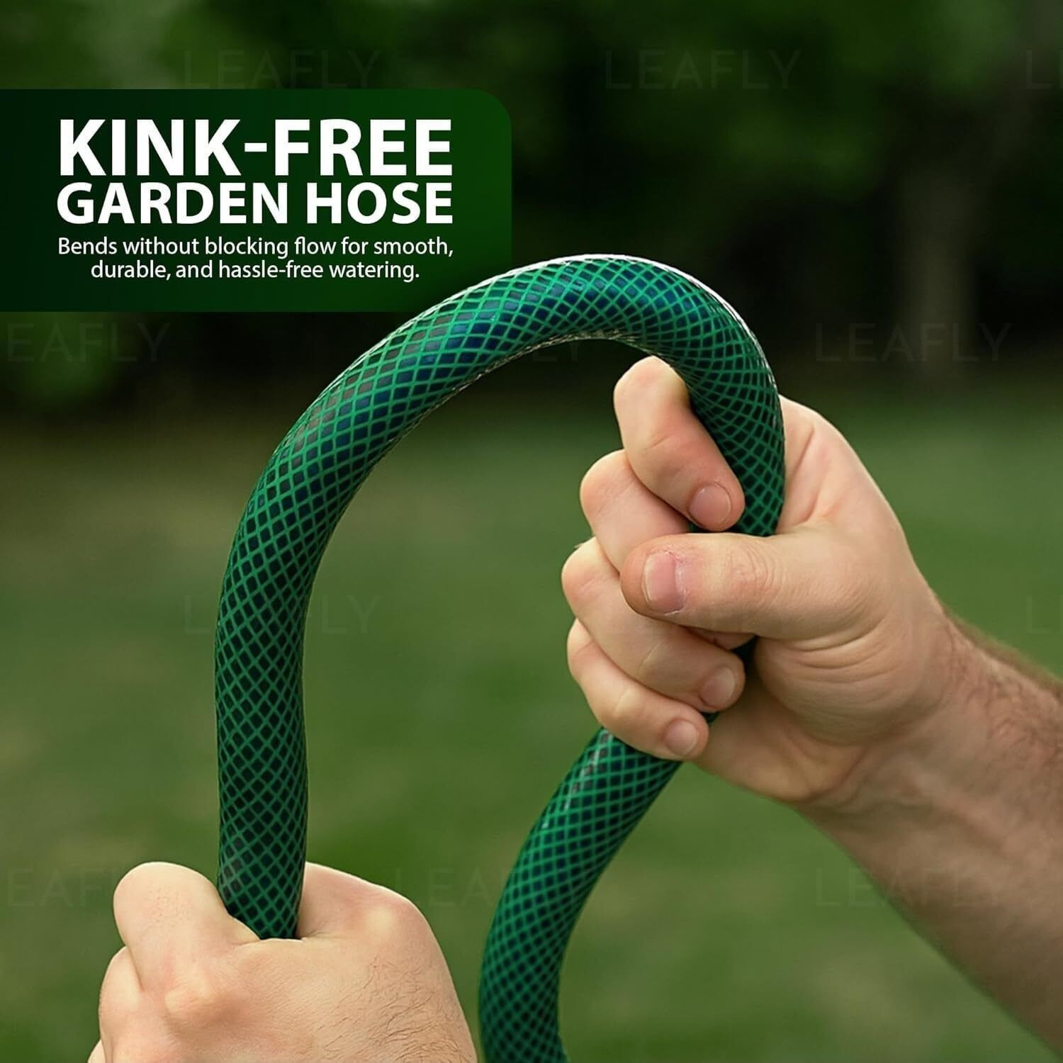Image of Leafly Heavy Duty Garden Hose Pipe 1 /2 Inch Flexible Water Pipe Double Latex Braided Anti Kink Outer Layer 8-Pattern Spray Gun, Tap Connector & 2 Clamps Hose Pipe