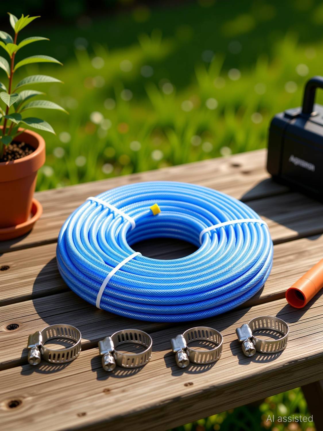 Agriansh 5_Meter Heavy duty pvc water hosepipe used for battery operated doublemotor sprayer pump Hose Pipe