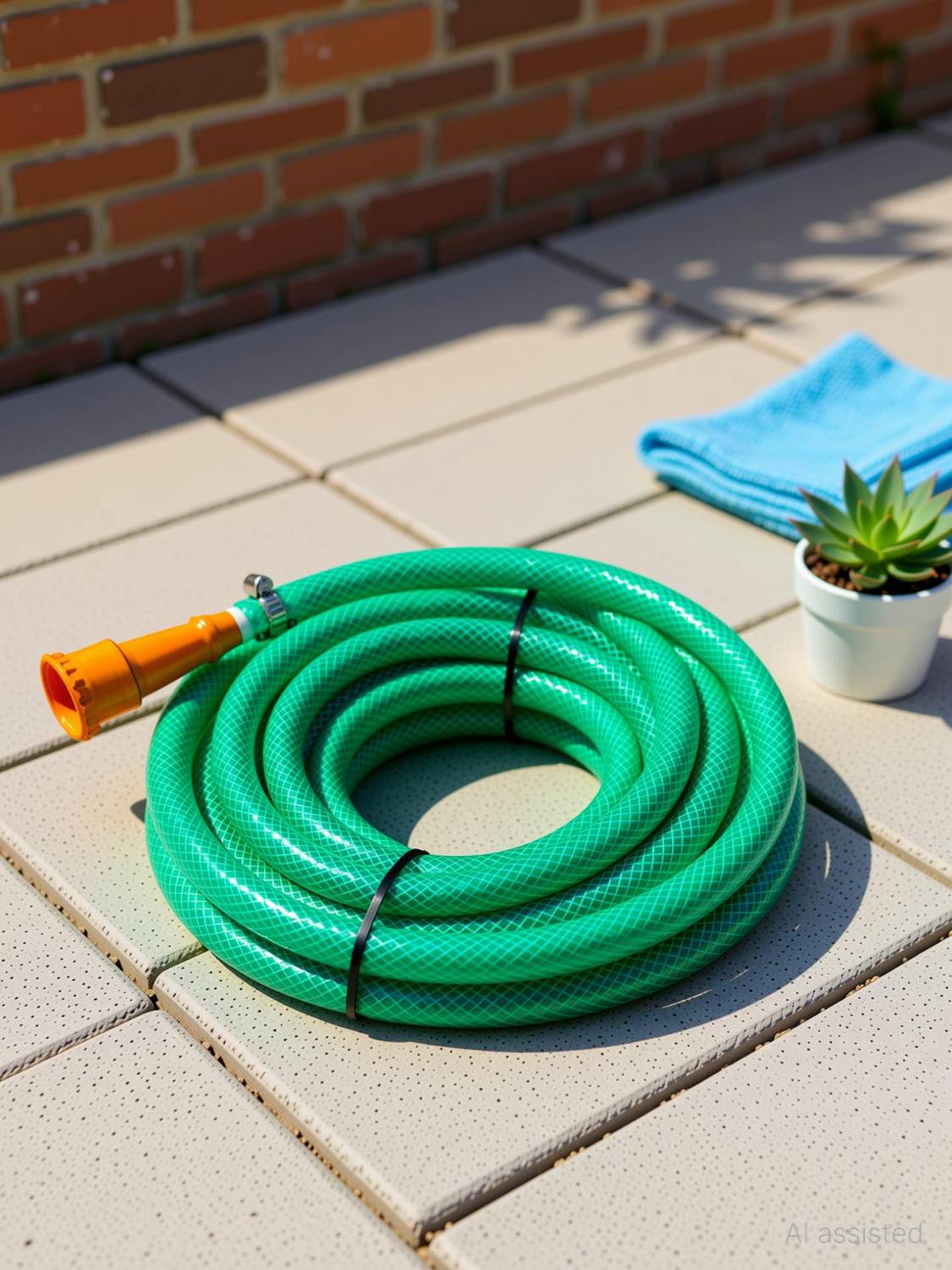 Agriansh 1/2 inch PVC Garden Hose Pipe With Tap Adapter & Clamps | 5 Meter(16.40 foot) 3 Layer Threaded Pvc Braided Water Pipe | Green Flexible Garden Pipe Hose Pipe