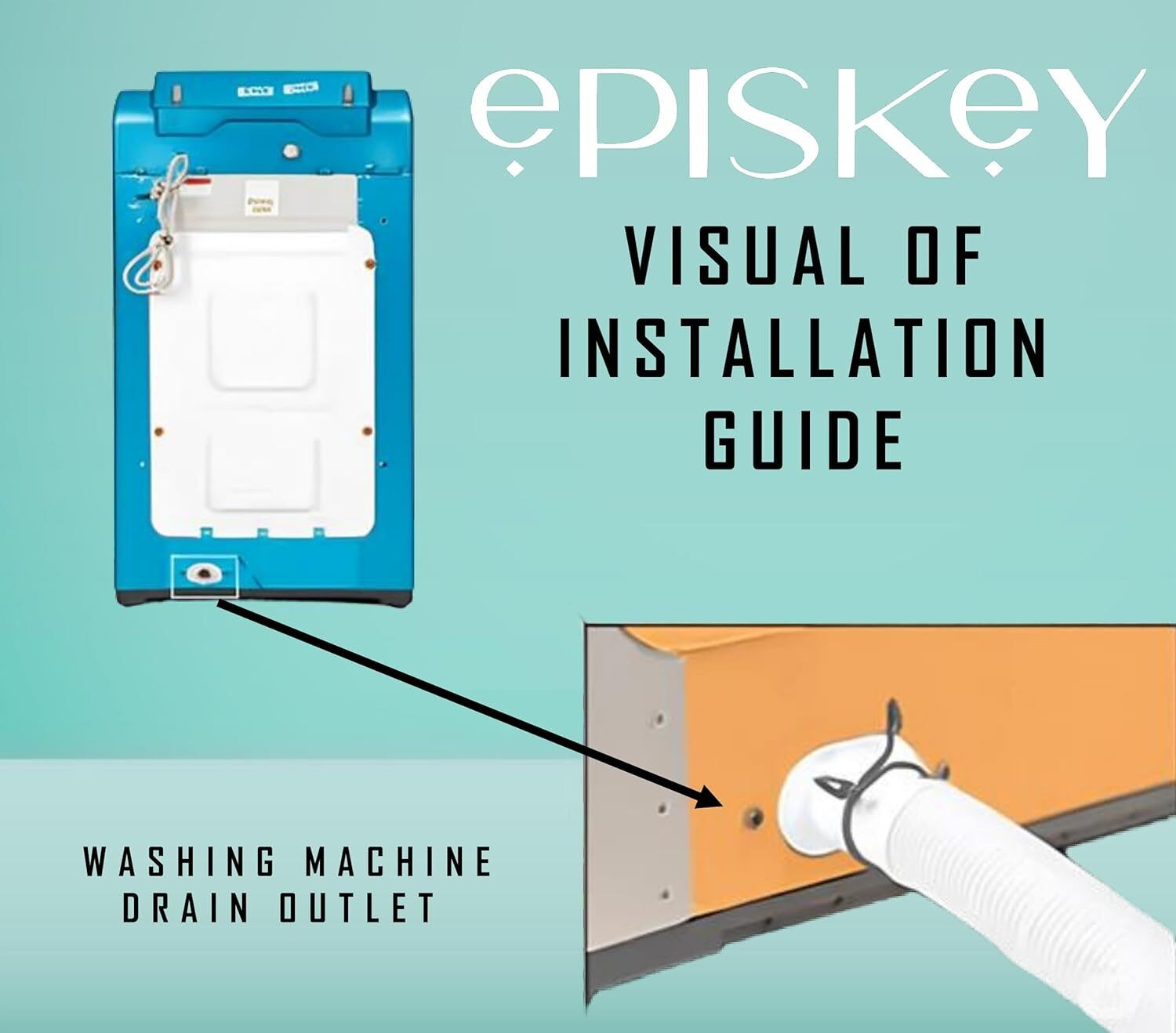 Image of Episkey OUTLET 4M Washing Machine Drain Pipe Heavy Duty PVC Outlet Hose | Flexible & Leak-Proof Hose Pipe