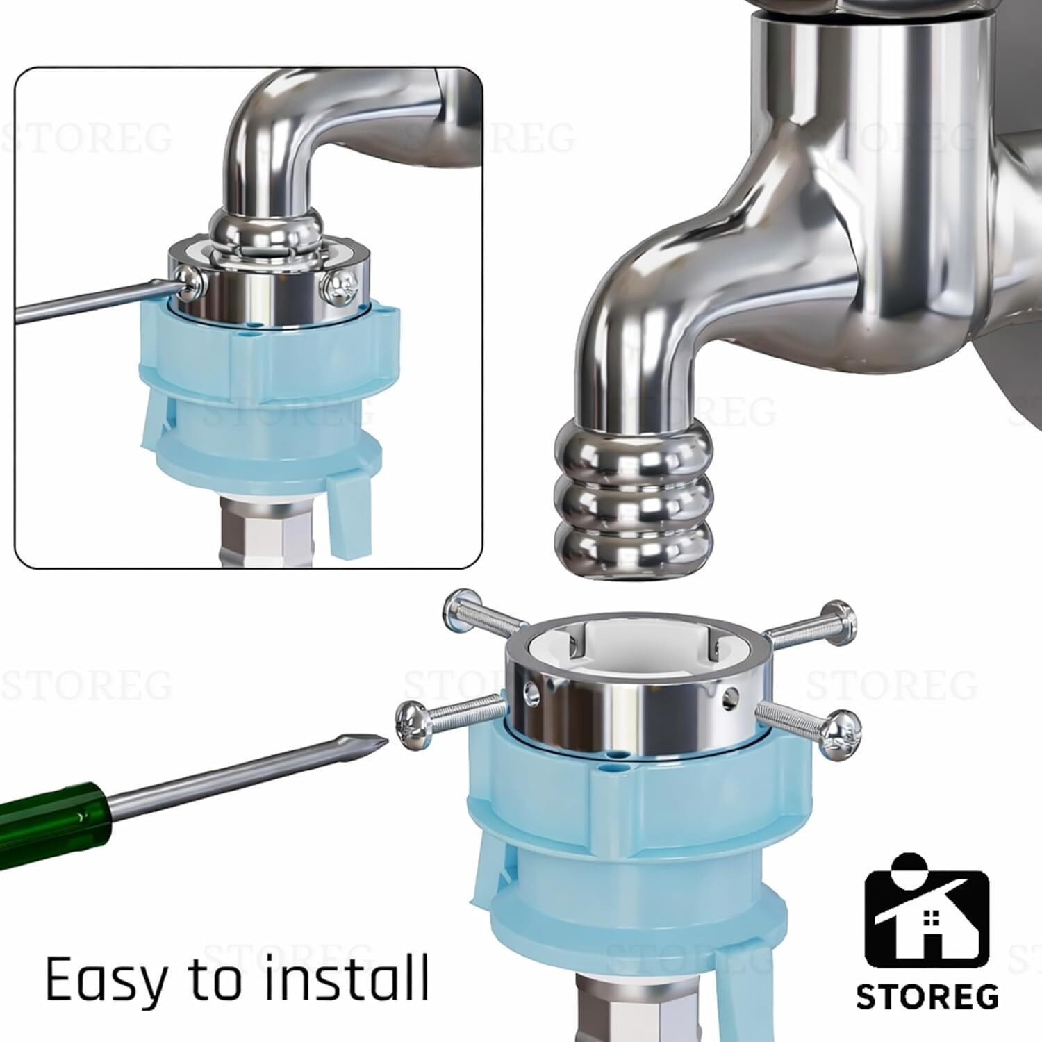 Image of STOREG Flexible Washing Machine Inlet Hose Water Pipe With Tap Adaptor Hose Pipe