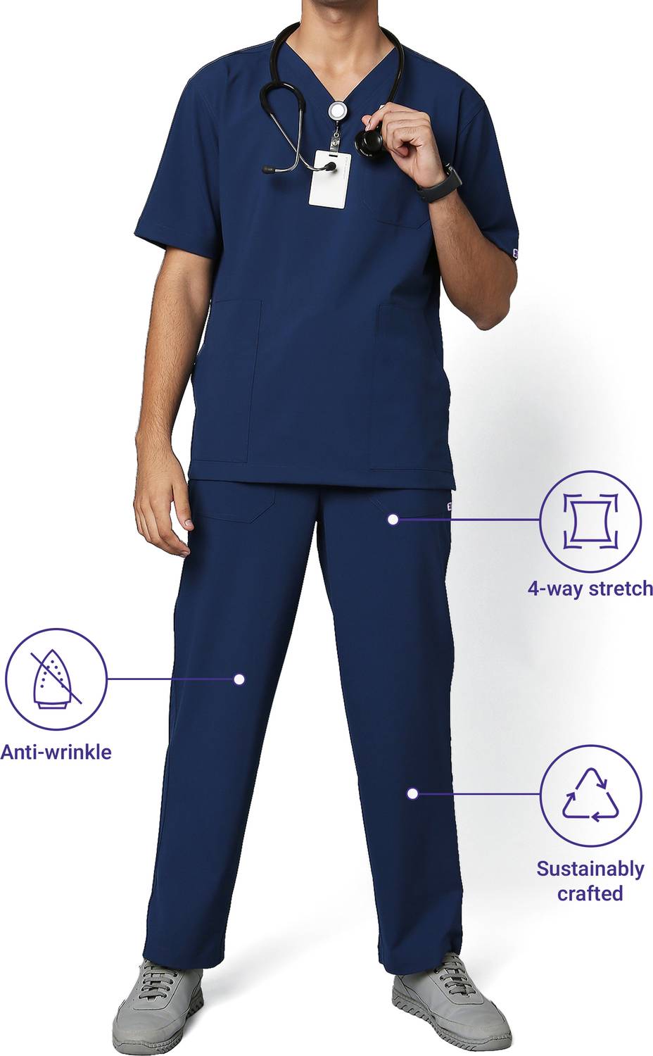 Knya Med Ecoflex Men's Active Scrubs Set - Image 5