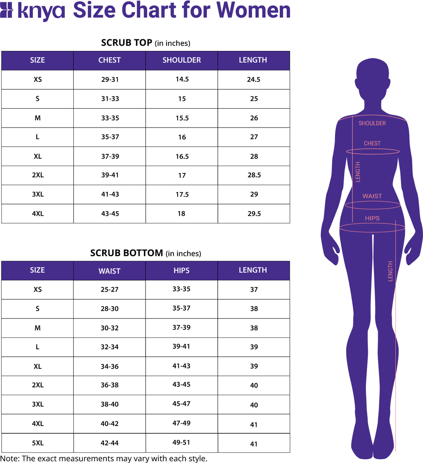 Image of KNYA Womens Scrubs | 5 Pocket Pant, Shirt Hospital Scrub