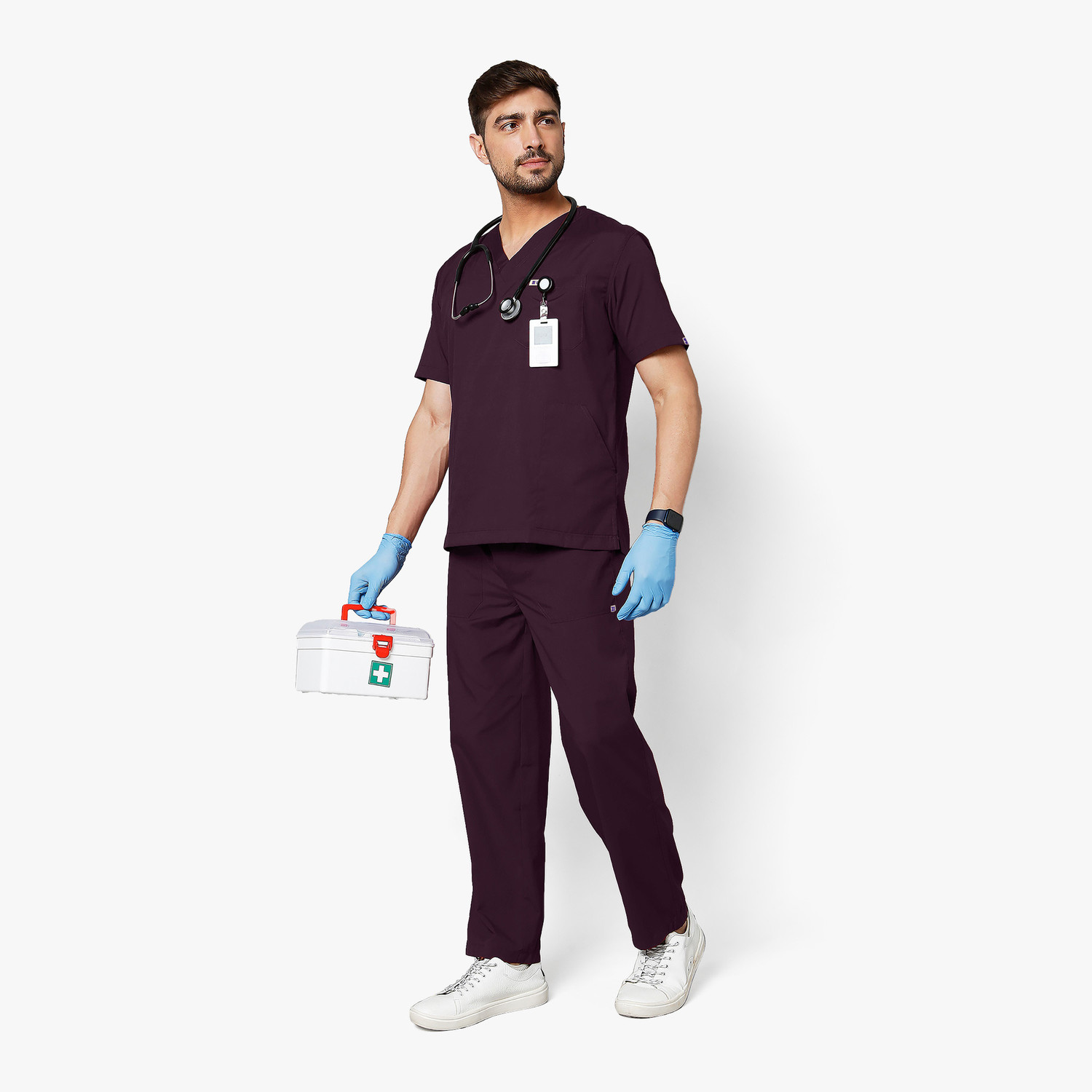 Image of KNYA Men's Scrubsuits | 5 Pocket | V Neck | For Doctors Gown Hospital Scrub