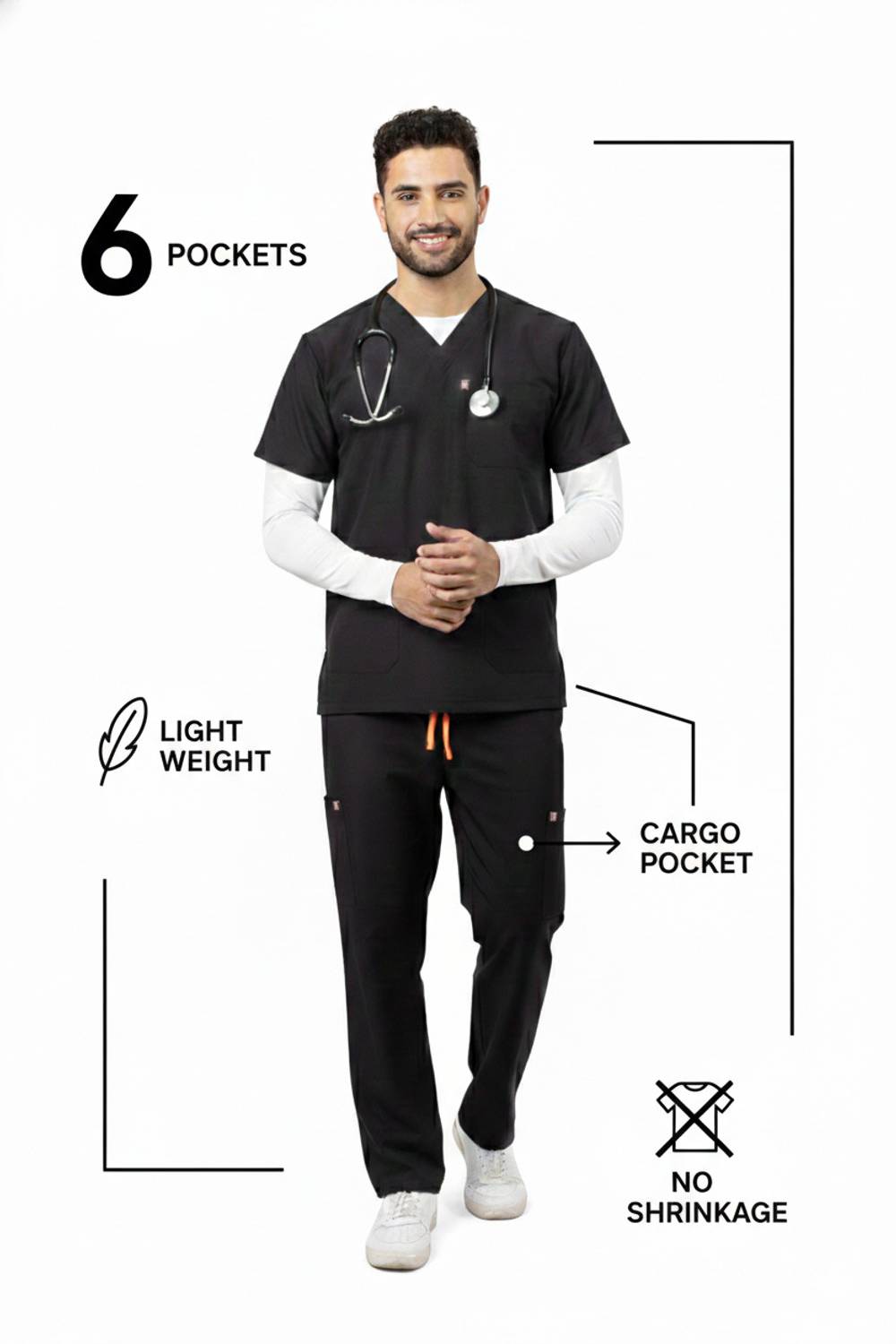 VastraMedwear Men's Medical Scrub Suit - Image 4