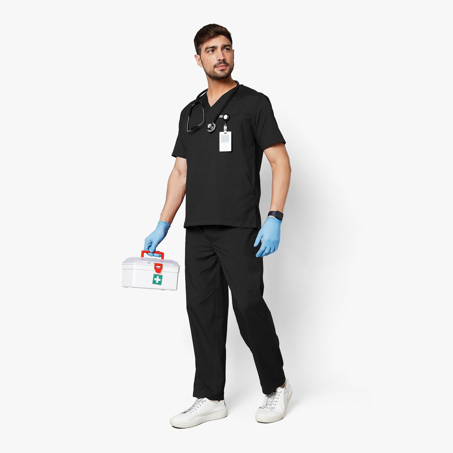 Image of KNYA Men's Scrubsuits | 5 Pocket | V Neck | For Doctors Gown Hospital Scrub