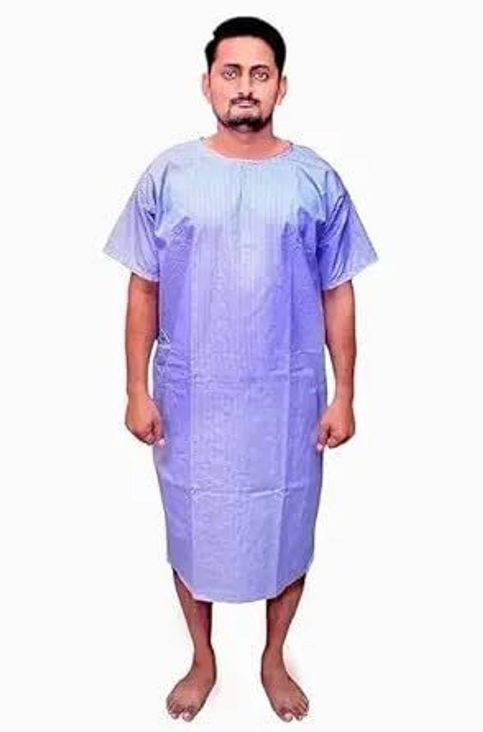Avneel - a comfortable uniform Cotton Patient Dress/both Side Wearable Hosptal Use Patient Gown(Blue,Free Size) Gown Hospital Scrub