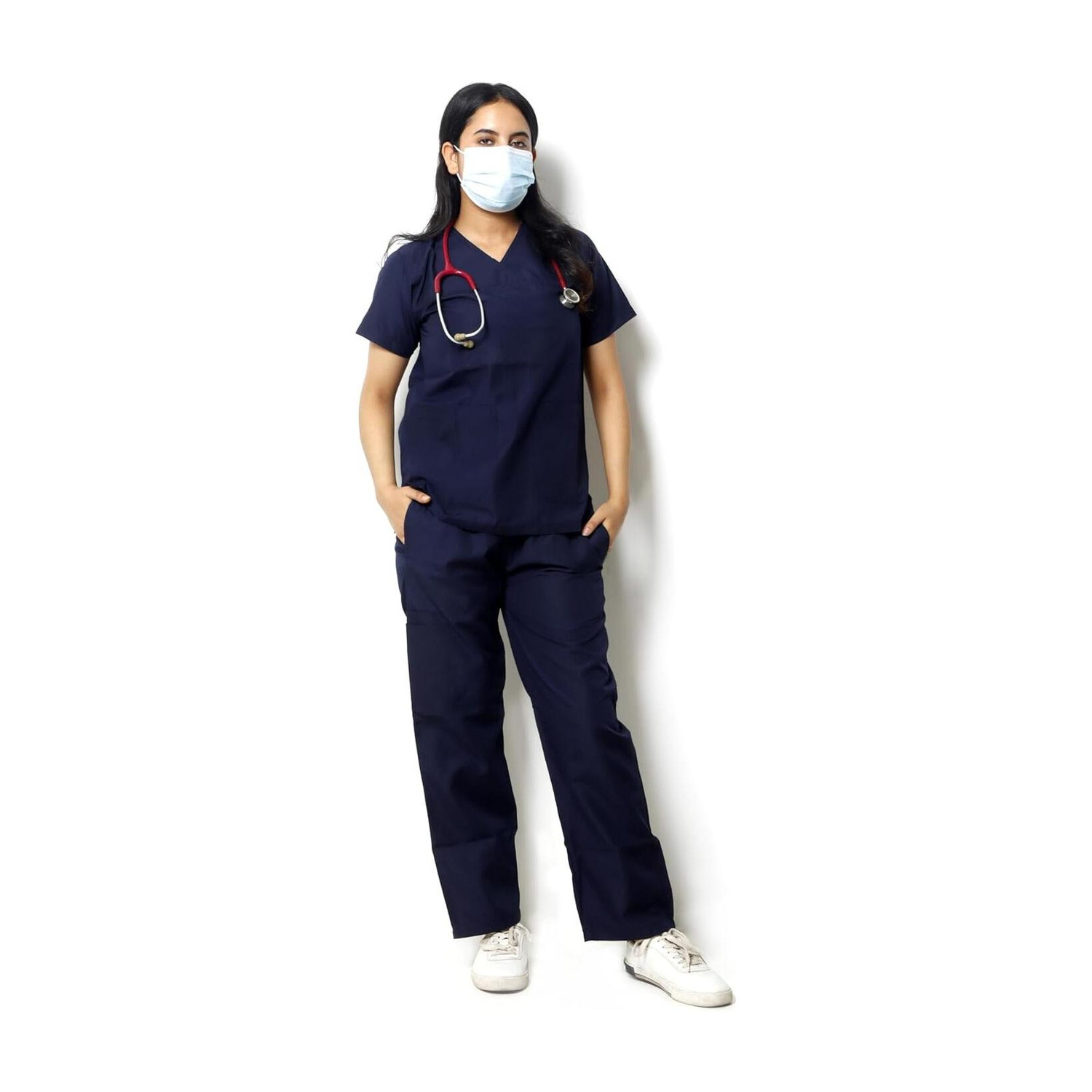 Image of Spotview Women's Classic Scrub Suit Set | Poly Viscose Fabric | Multiple Pockets Shirt, Pant Hospital Scrub