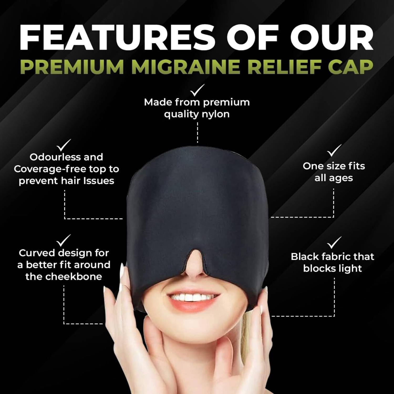 CRUXFAB migraine cap_01 Head Support Black - Image 5