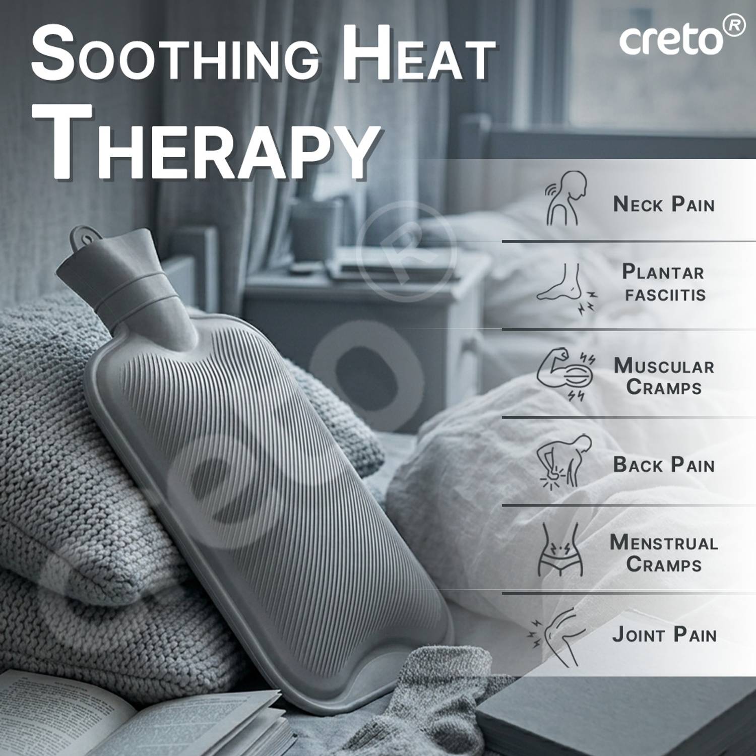 CRETO 2L Large Rubber Hot Water Bag - Image 2