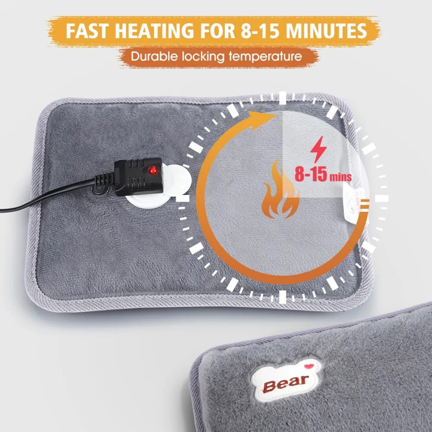 Image of Fluent Electric Hot Water Bag with Auto Power Cut-Off for pain relief Warm Bag Electrical 1000 ml Hot Water Bag