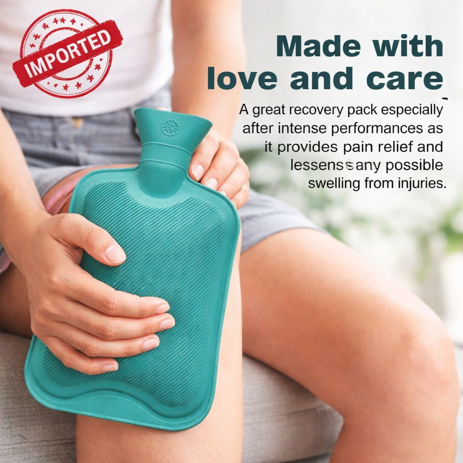 Image of HEAREAL HEALTH CARE Hot Water Bag 2 L GREEN NON-ELECTRICAL Rubber For Hot and Cold Therapy non electrical 2000 ml Hot Water Bag