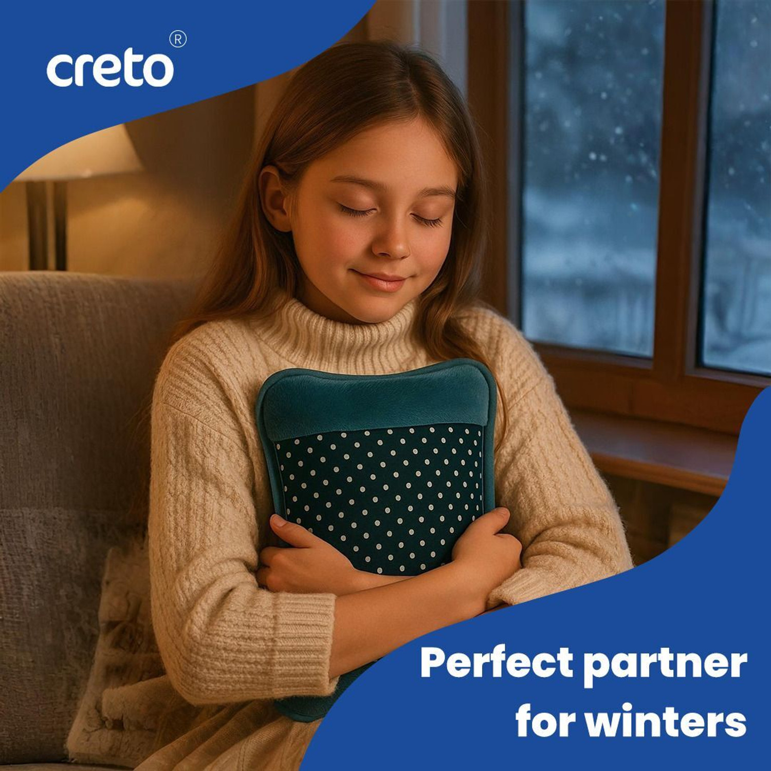 Image of CRETO Electric Hot Gel Bag | Auto Power Cut off Saftey | Soft Fur Surface Electric 1 L Hot Water Bag (Multicolor)