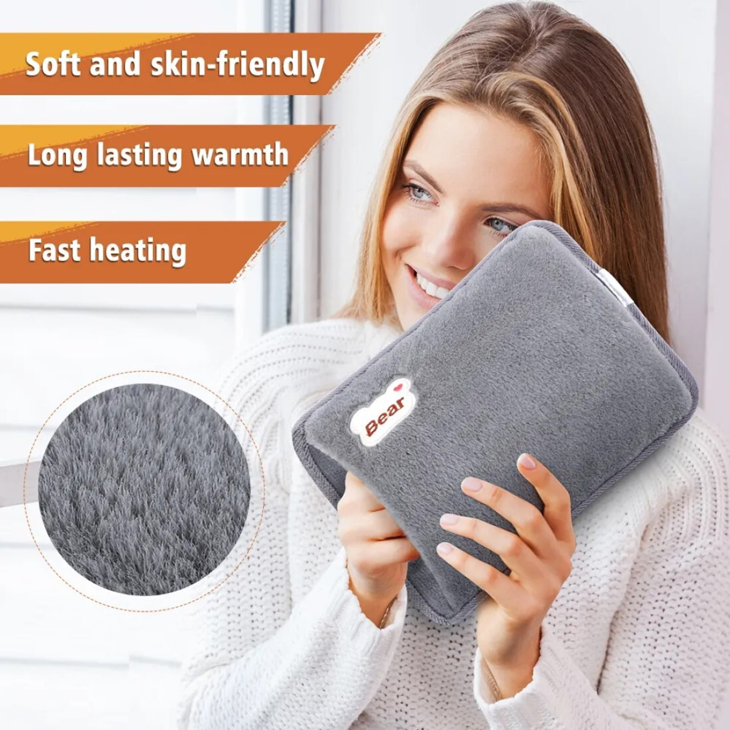 Image of Fluent Electric Hot Water Bag with Auto Power Cut-Off for pain relief Warm Bag Electrical 1000 ml Hot Water Bag