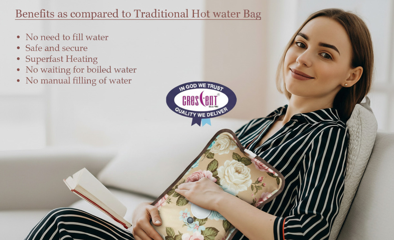 Image of CRESCENT Premium Gel Warm for Pain Relief Heating Pad Electric Hot Water Bag(Multidesign) Electric 1000 ml Hot Water Bag