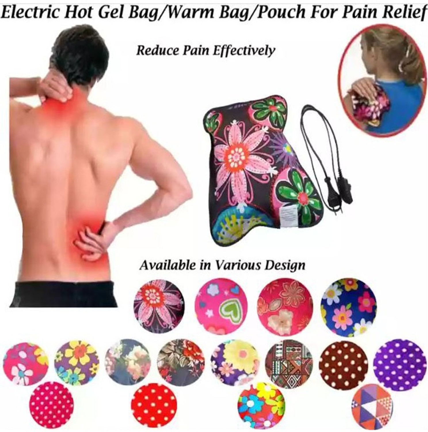 Image of Da Novira Electric PVC Hot Water Bag with Pocket for Winters /Pain Relief & Heat Therapy Electrical 1 L Hot Water Bag