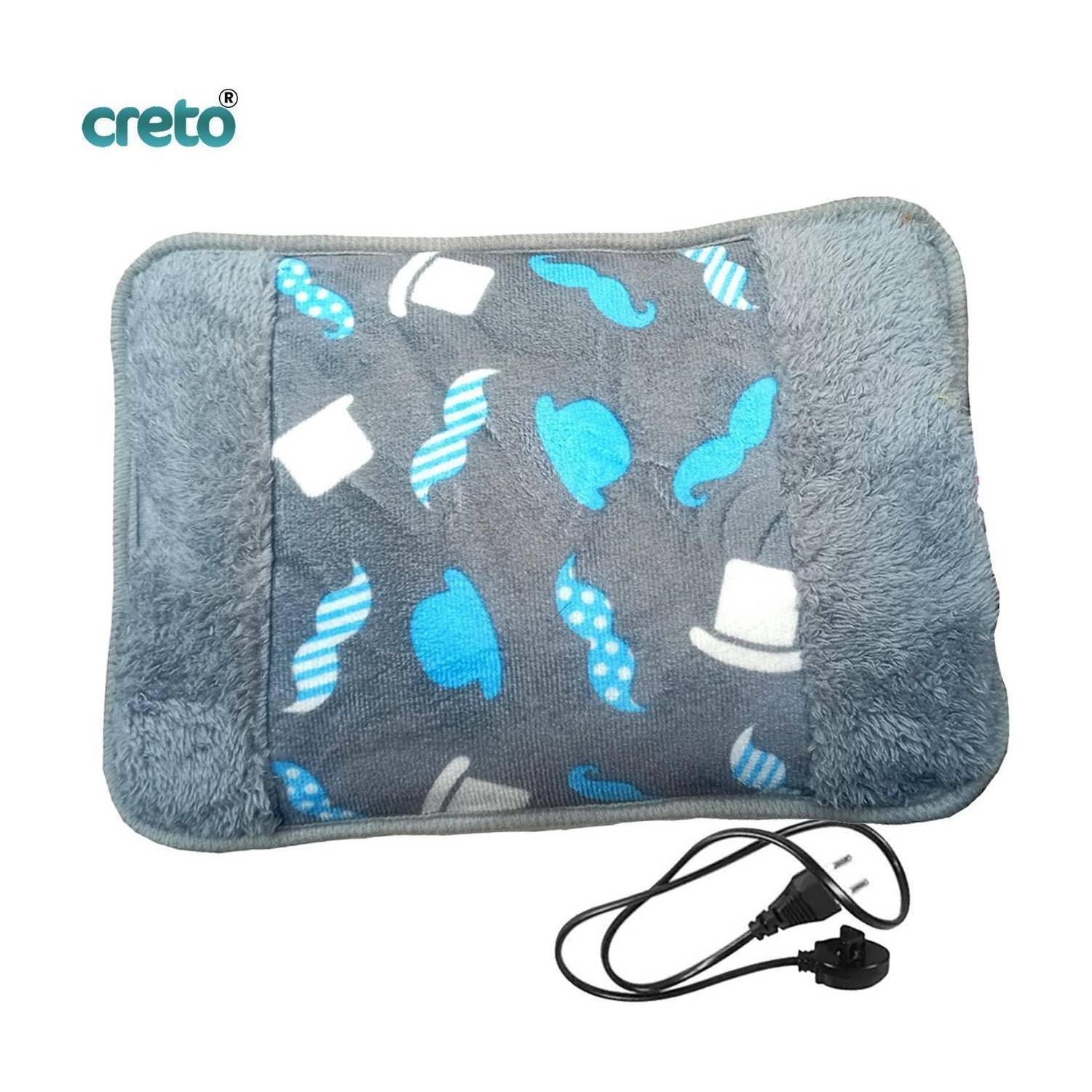 CRETO Gel Filled Extra Soft Velvet Fur Heating Bag 100% Leak Proof Electric 1 L Hot Water Bag