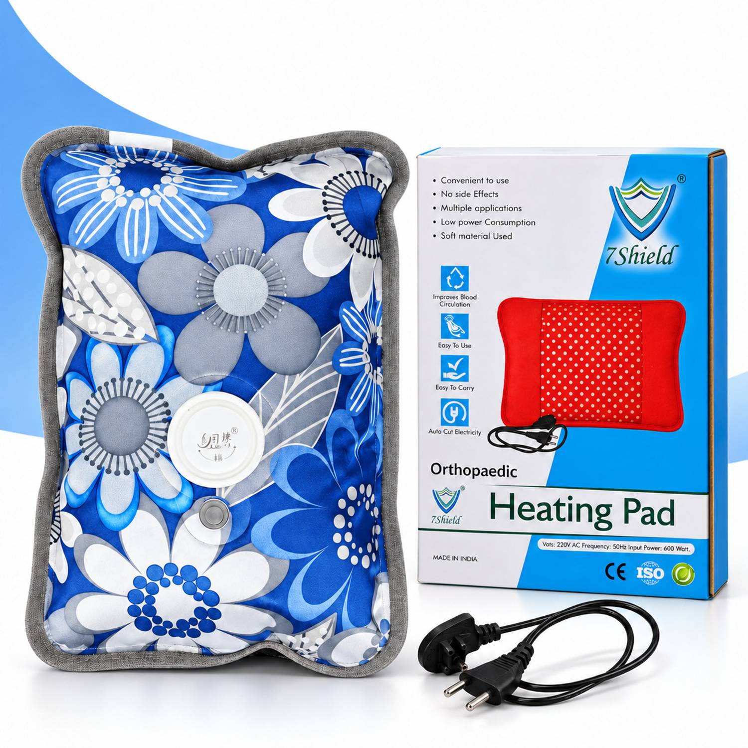7SHIELD Multicolor heating pad electrical 1 L Hot Water Bag