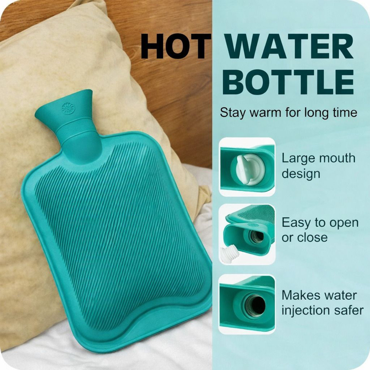 Image of HEAREAL HEALTH CARE Hot Water Bag 2 L GREEN NON-ELECTRICAL Rubber For Hot and Cold Therapy non electrical 2000 ml Hot Water Bag