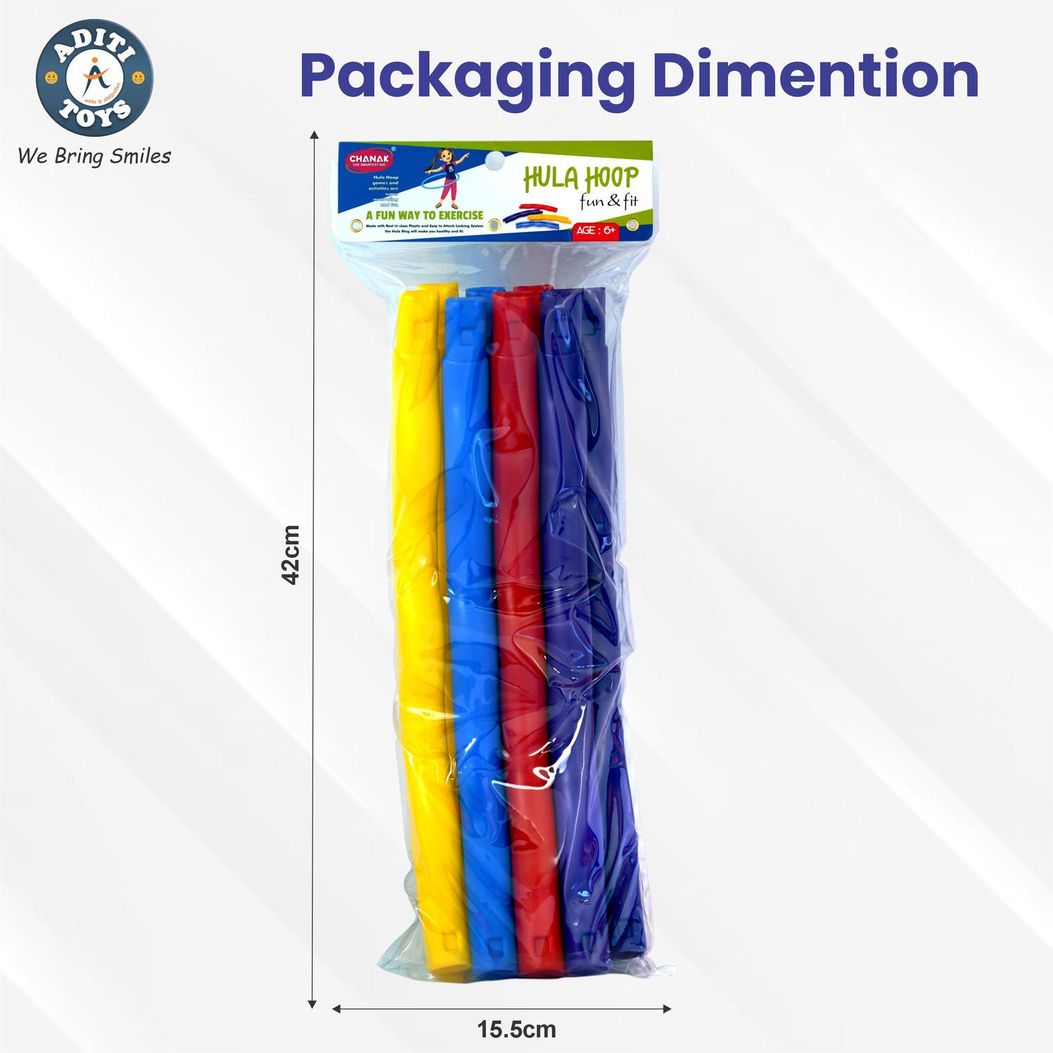 Image of Aditi Toys Hula Hoop Ring - Adjustable Fitness Hoop for Fun Exercise & Play Activity Hula Hoop (Diameter - 96 cm)