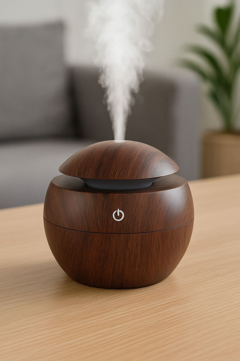 Image of Thegiftsquare Aroma Sphere Wooden Finish Portable Air Humidifier & Air Purifier Oil Diffuser Portable Room Air Purifier
