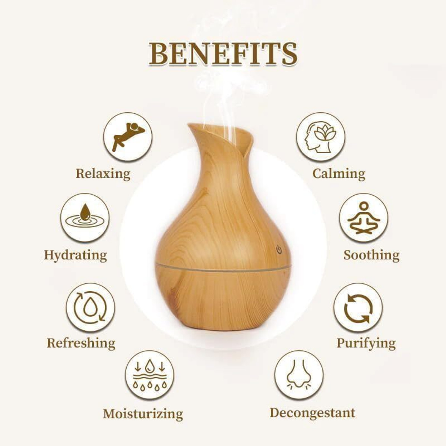 Image of VPJ Room HydroFresh Cool Mist USB Humidifier Pot with Silent Operation Humidifier