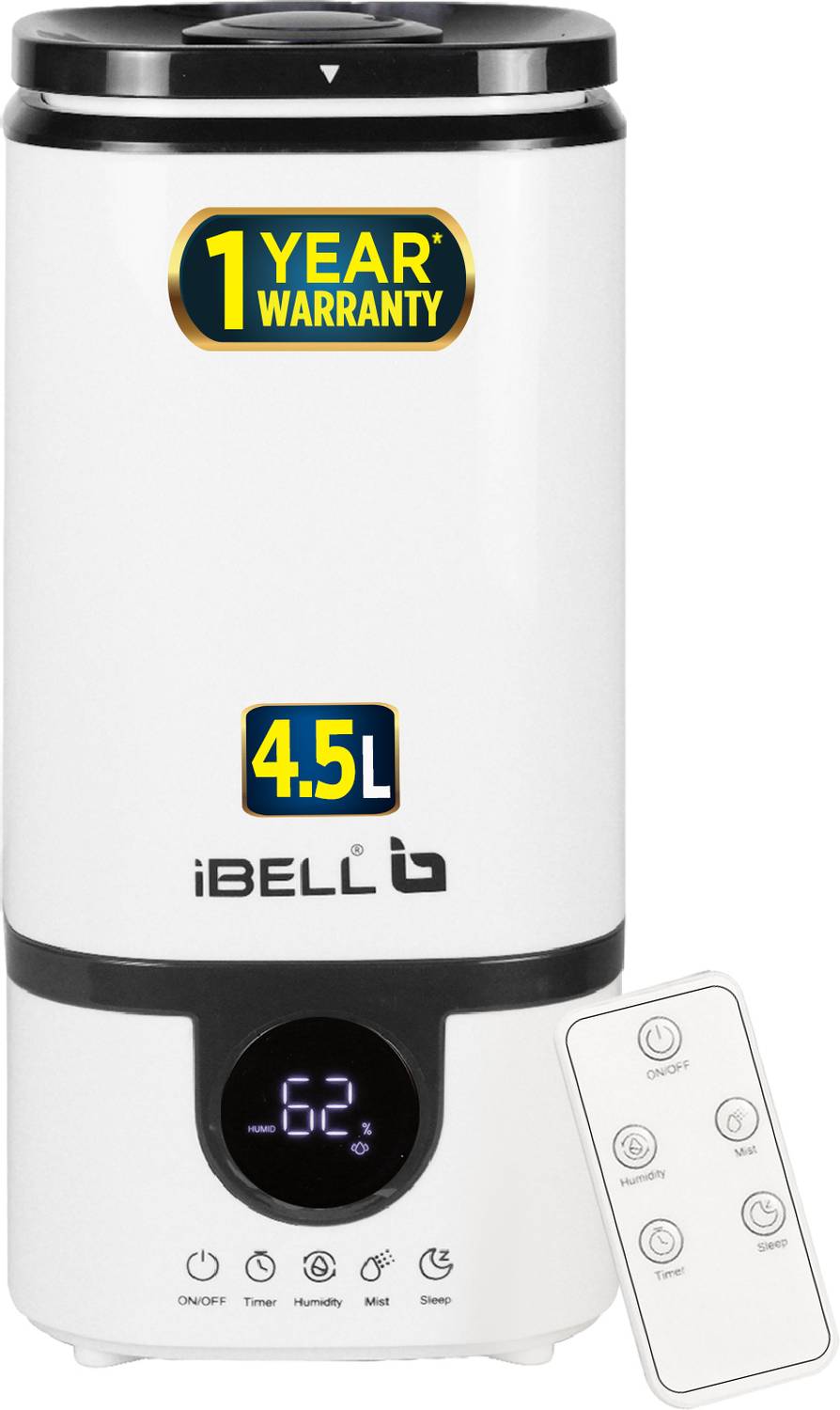 iBELL Room Humidifier HU450RB, 4.5 Litre, 360°Nozzle, Essential O