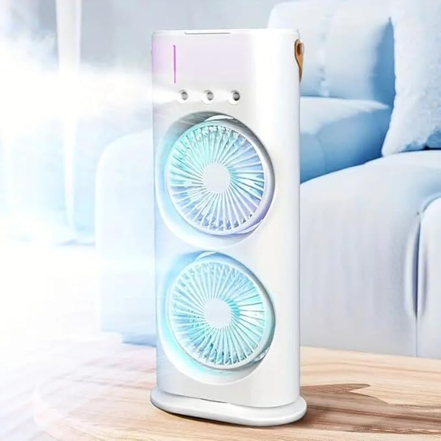 Image of SMULY Room Portable Double Ended Spray Fan (Newly 2024) Desk Fan with Mist Spray, Office. Humidifier