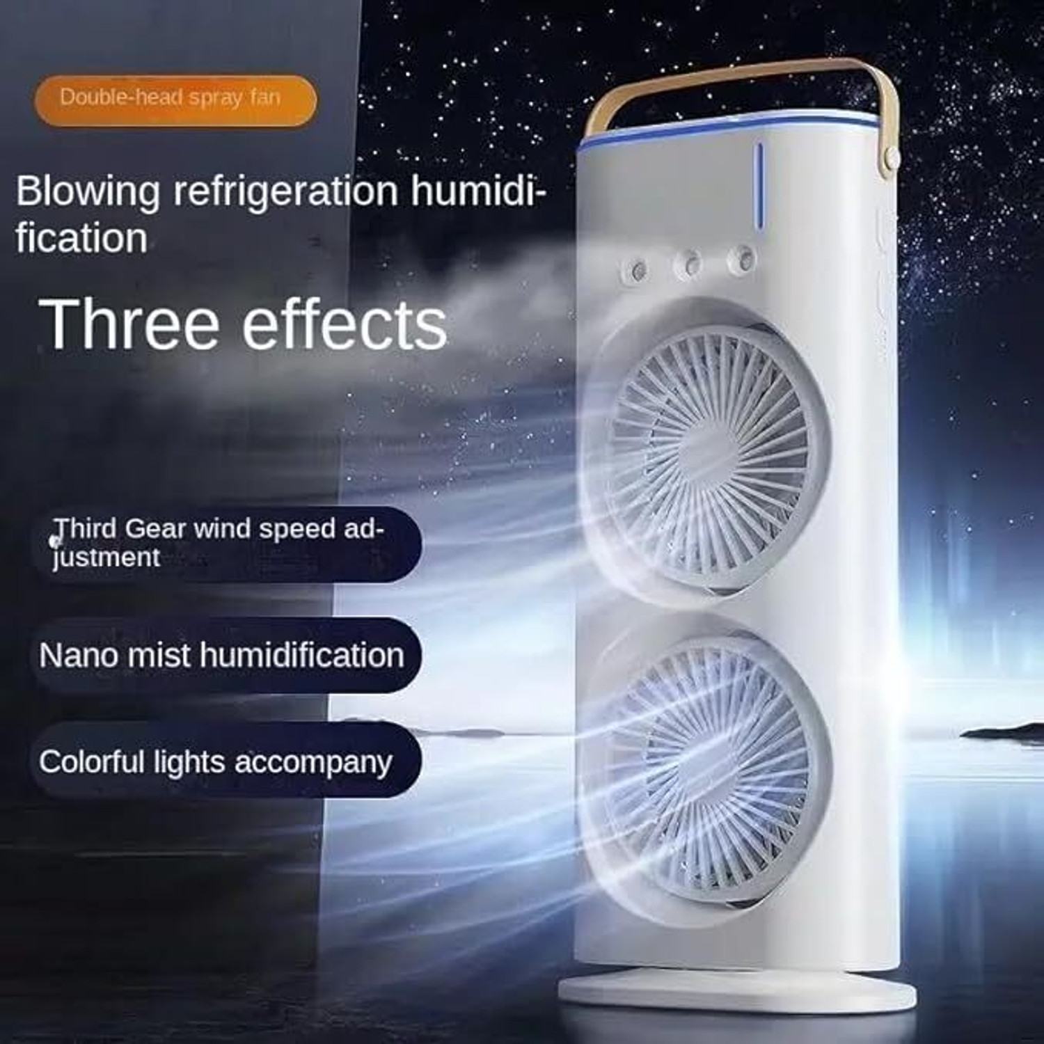 Image of SMULY Room Portable Double Ended Spray Fan (Newly 2024) Desk Fan with Mist Spray, Office. Humidifier