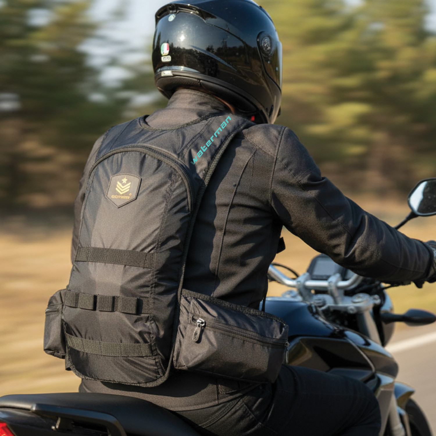 Image of Motard Waterman H20 Hydration Tactical Backpack Black with 2L Hydration Pack