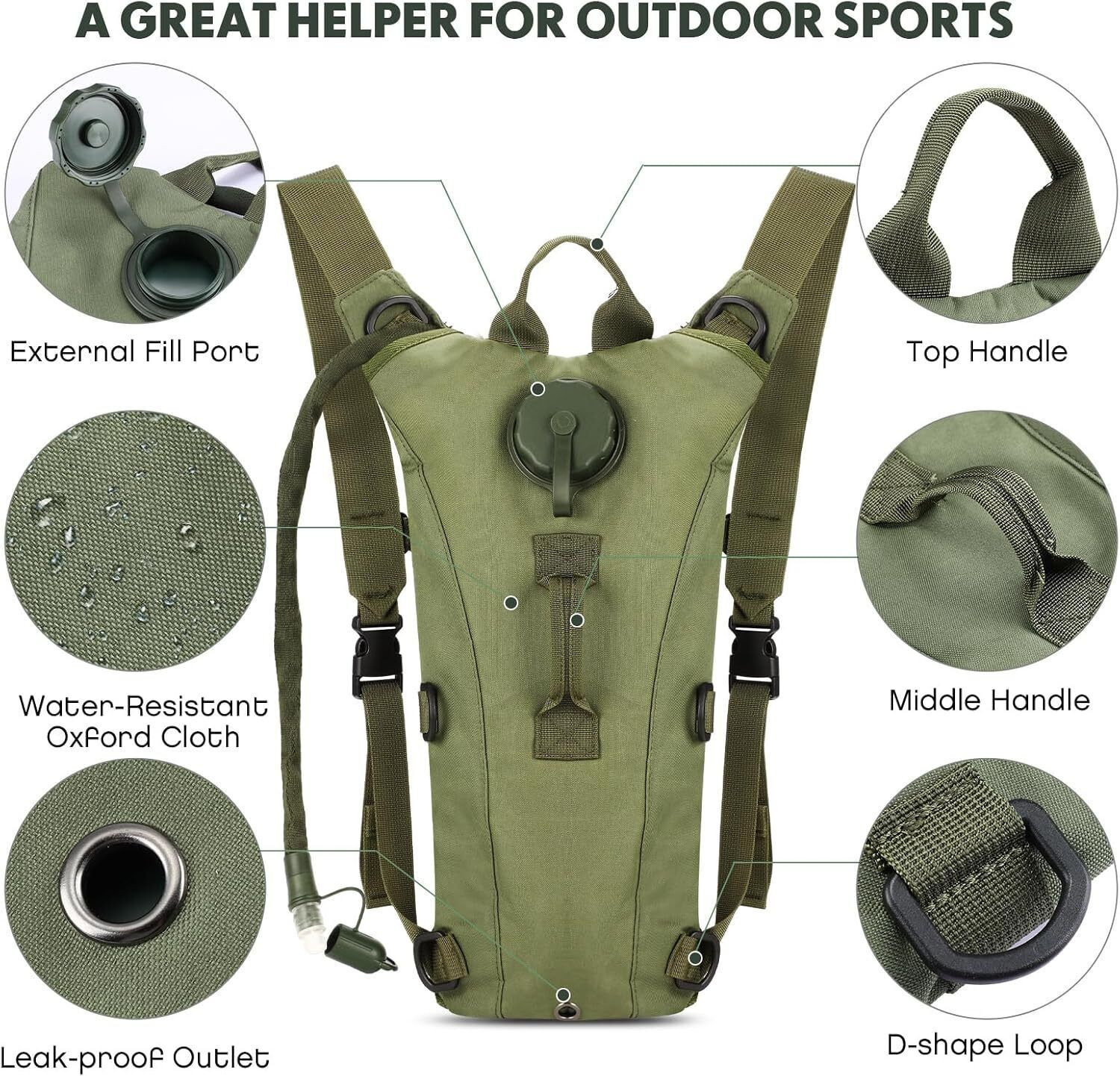 Image of gustave Hydration Backpack 3L Water Bladder for Hiking and Biking Hydration Pack