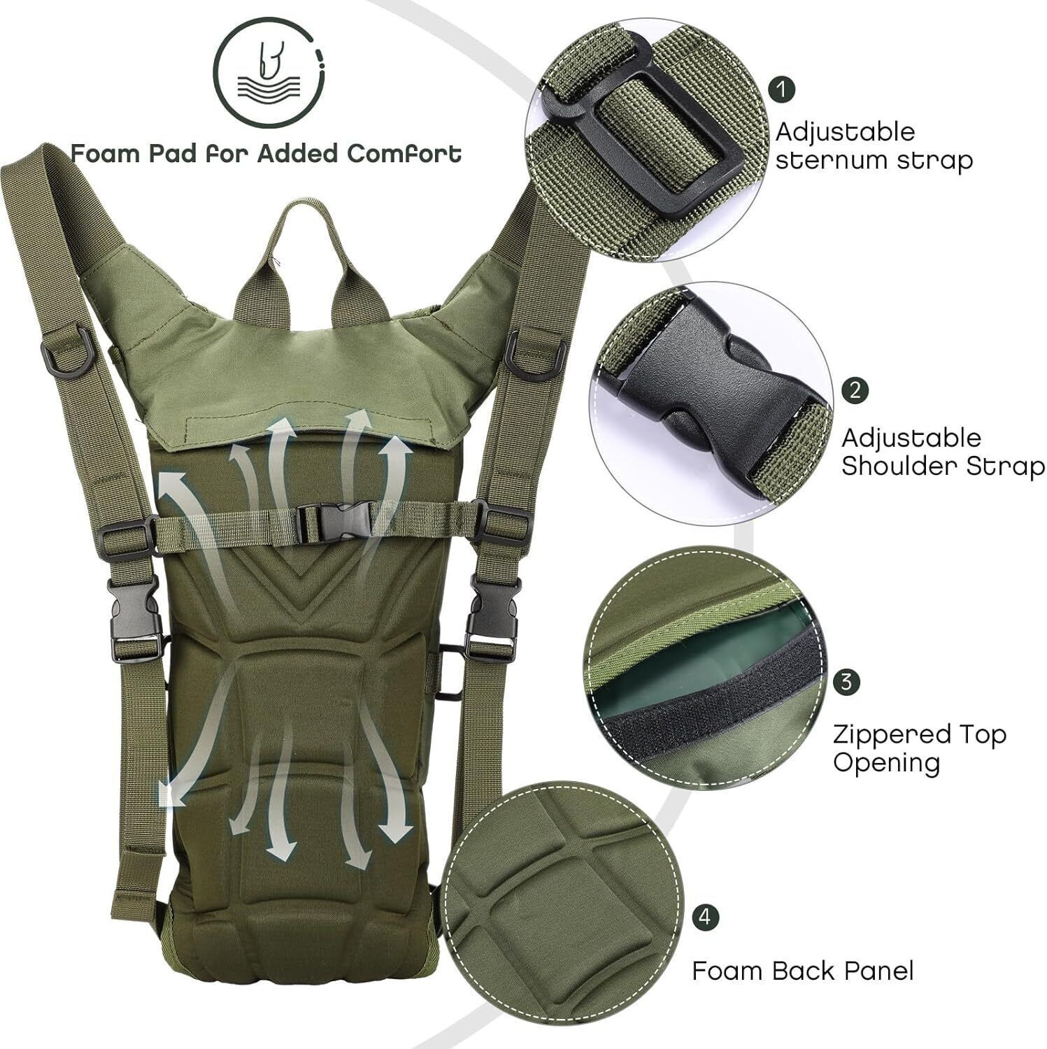 Image of gustave Hydration Backpack 3L Water Bladder for Hiking and Biking Hydration Pack