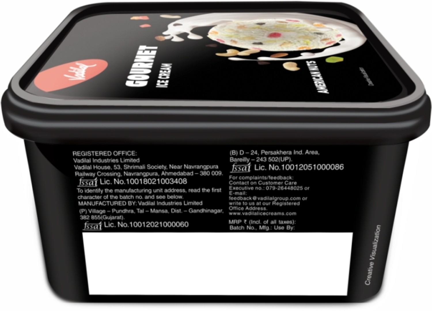 Image of Vadilal American Nuts Gourmet Ice Cream Tub