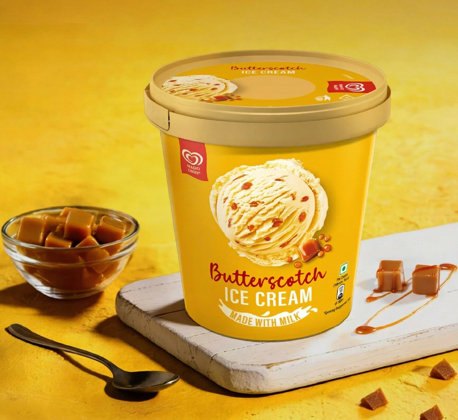Image of Kwality Wall's Butterscotch Ice Cream Tub (700 ml)