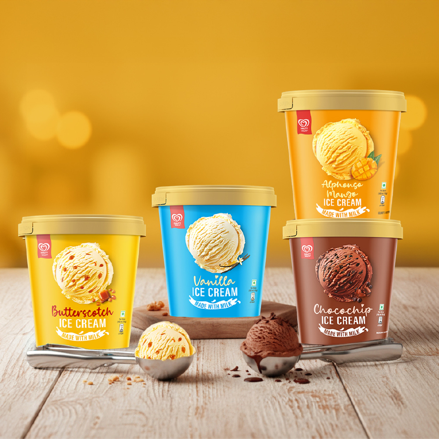 Image of Kwality Wall's Butterscotch Ice Cream Tub (700 ml)