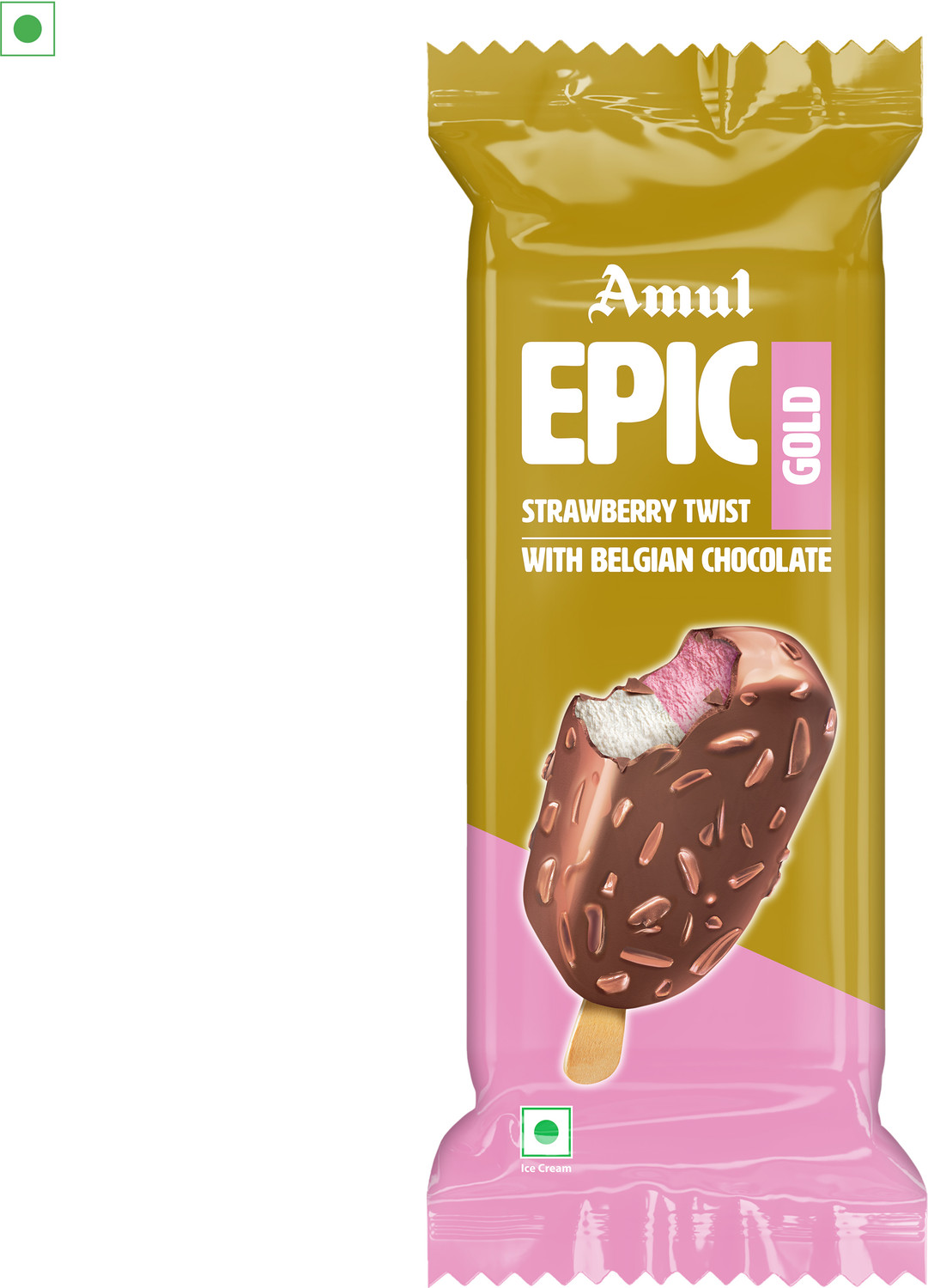 Image of Amul Strawberry EPIC Twist Gold Ice Cream (80 ml)