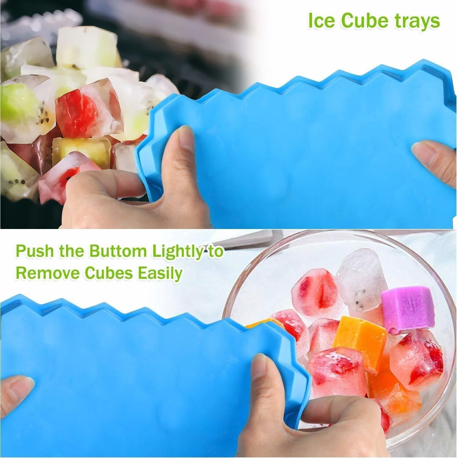 Image of GADGET DEALS Flexible Honeycomb ice tray for fridge Shape Mould Chocolate Cake Maker Kitchen Blue Silicone Ice Cube Tray