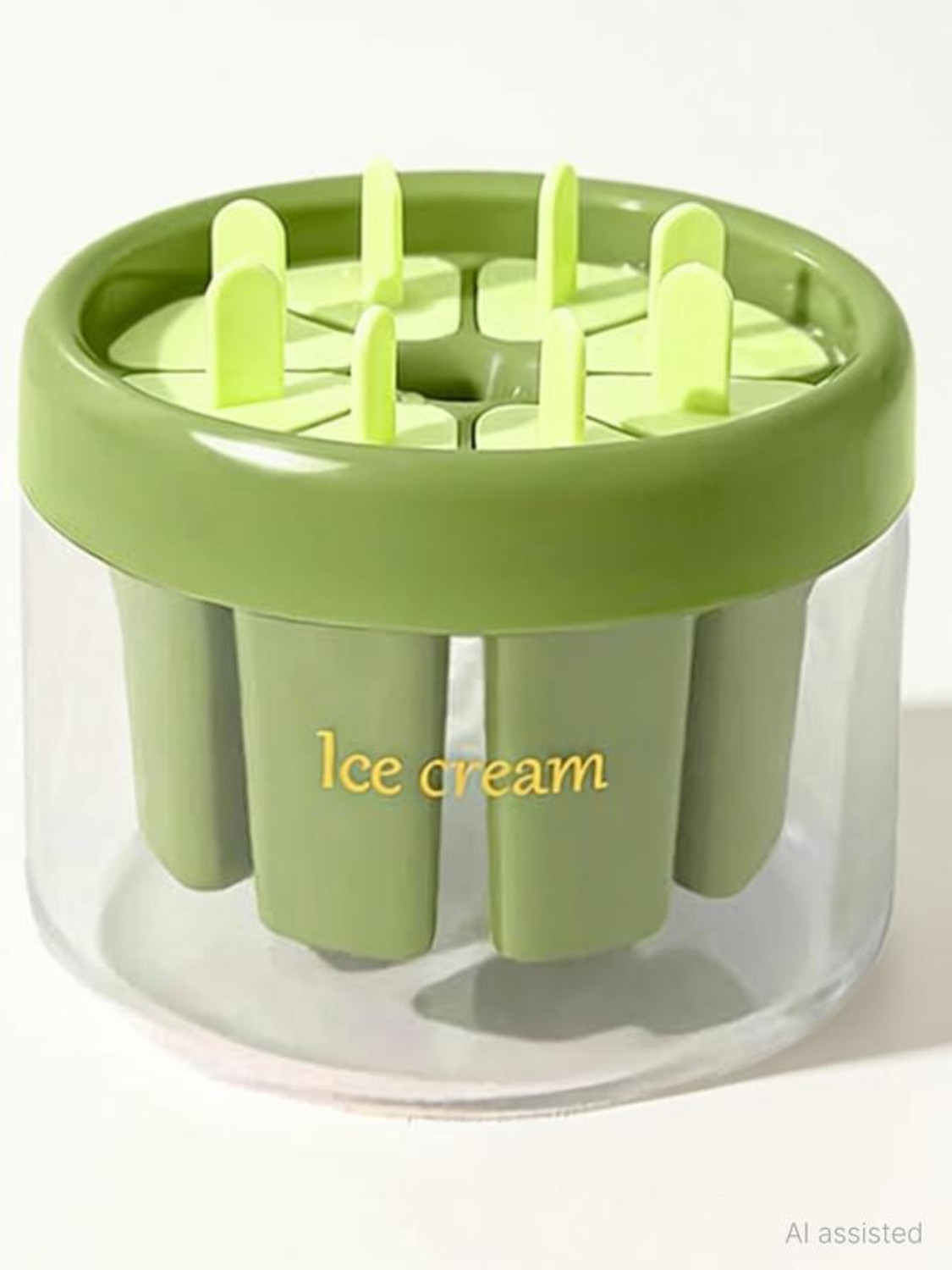 Image of GROWA Popsicles Ice Cream Mold pack of 1 Green Plastic Ice Cube Tray