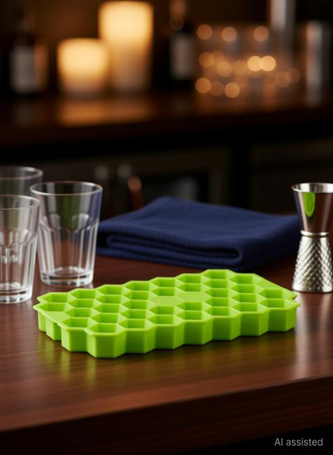 Image of Busaji Ice Cube Box for Home Ice Cubes Silicon Tray for Freezer Ice Mould Tray Fridge Multicolor Silicone Ice Cube Tray