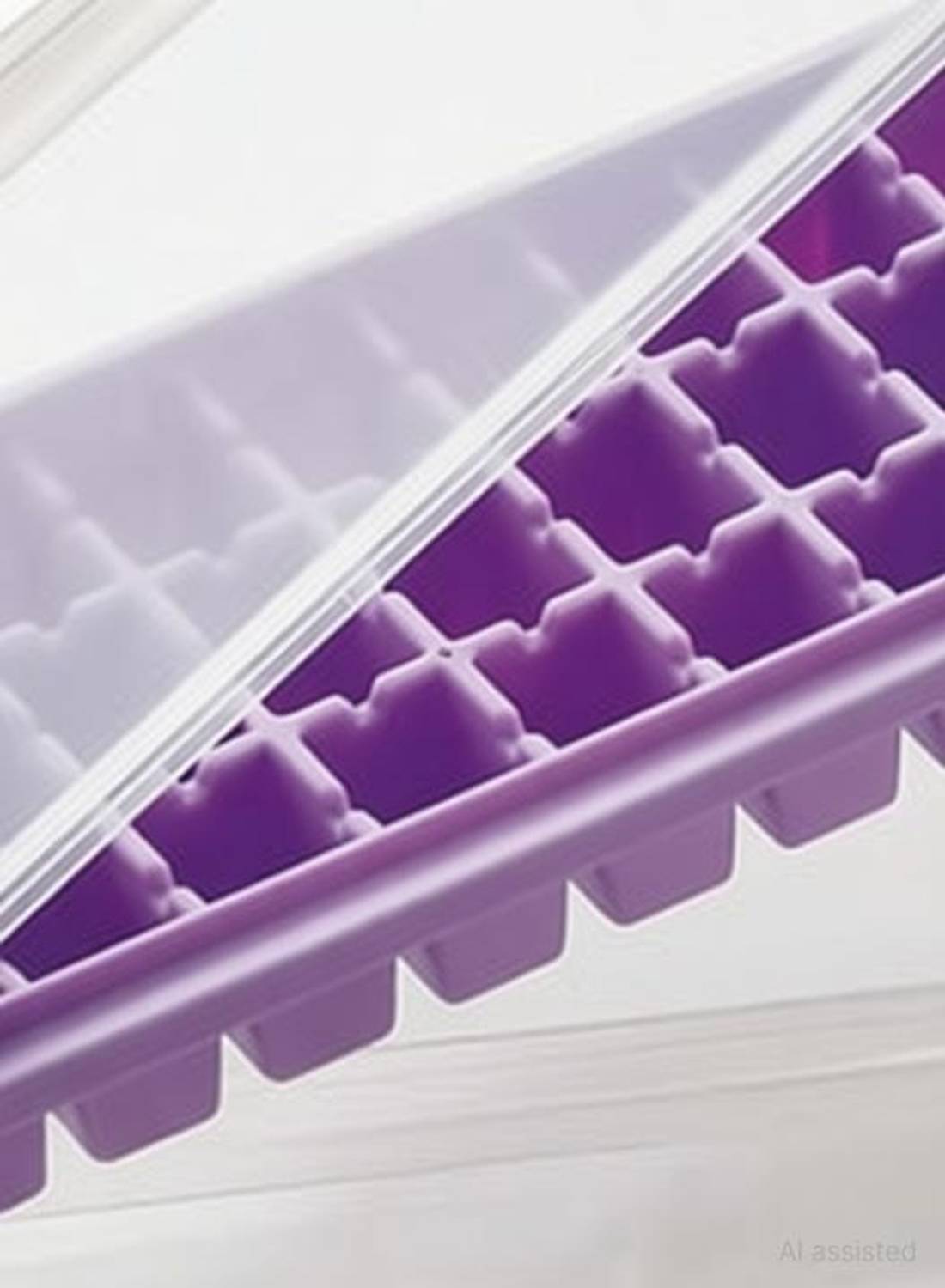 AMEEDARSHAN Ice Tray Molds with Lid and Scoop Plastic and Frozen Ice Preservation Box Multicolor Plastic Ice Cube Tray